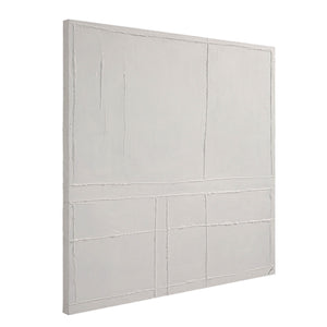 Medea Wall Art by Renwil, side view of textured white canvas with geometric patterns
