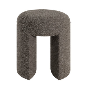 Amarion stool by Renwil in dark gray fabric with a rounded top and unique leg design