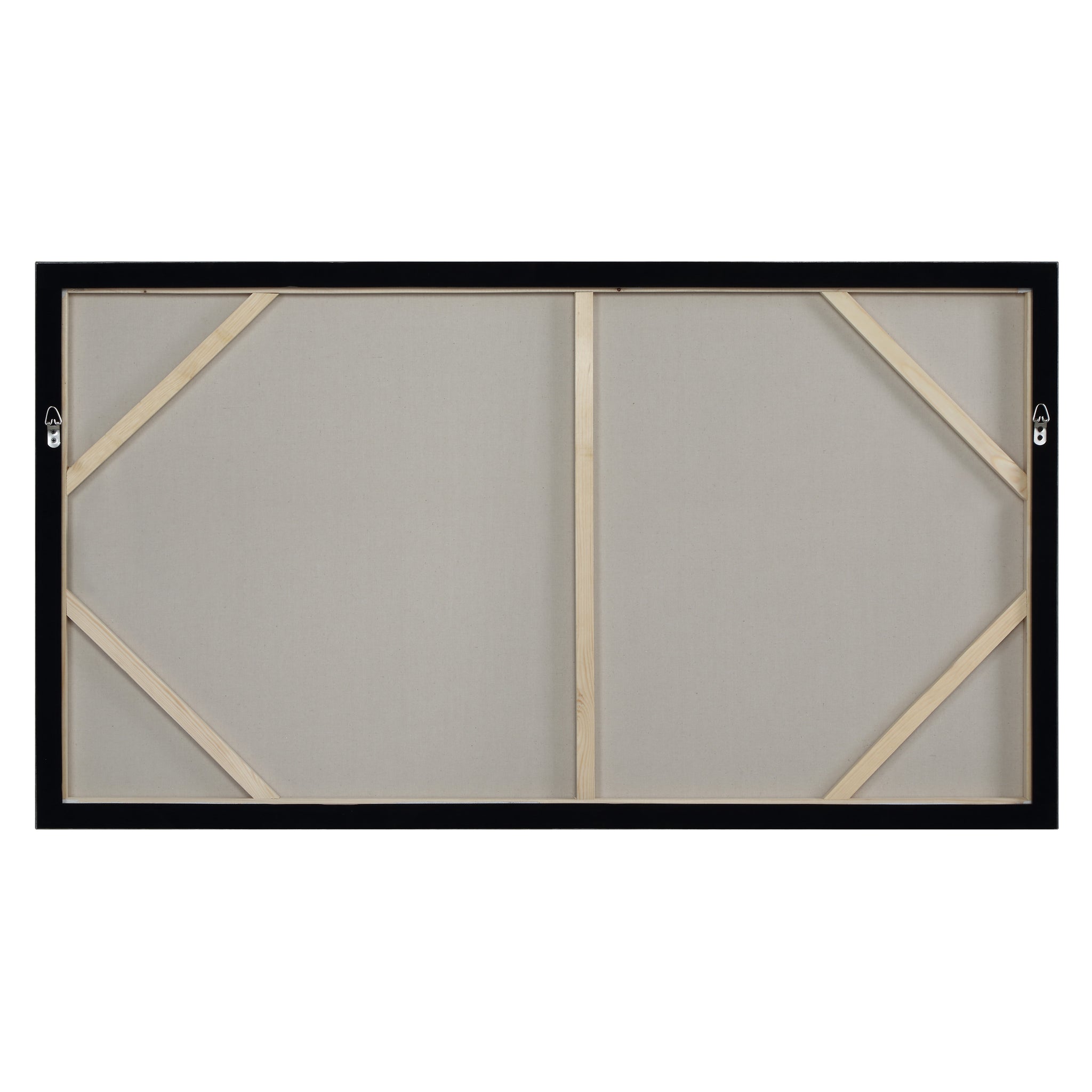 Back view of Romi canvas art showcasing the wooden frame and support structure.