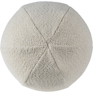 Solan Indoor Pillow in cream color, top view highlighting stitched design.