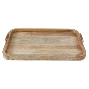 Mango Tray by Renwil, wooden tray with natural finish and raised edges.
