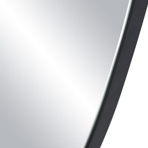 Close-up of Jane Wall Mirror edge, highlighting the sleek black frame and smooth reflective surface.