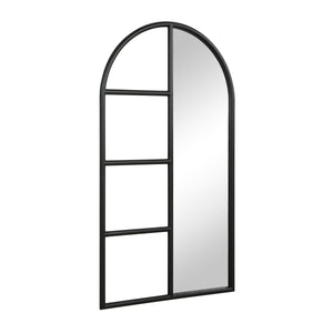 Trellis Mirror by Renwil, angled view showcasing black frame and arched design.