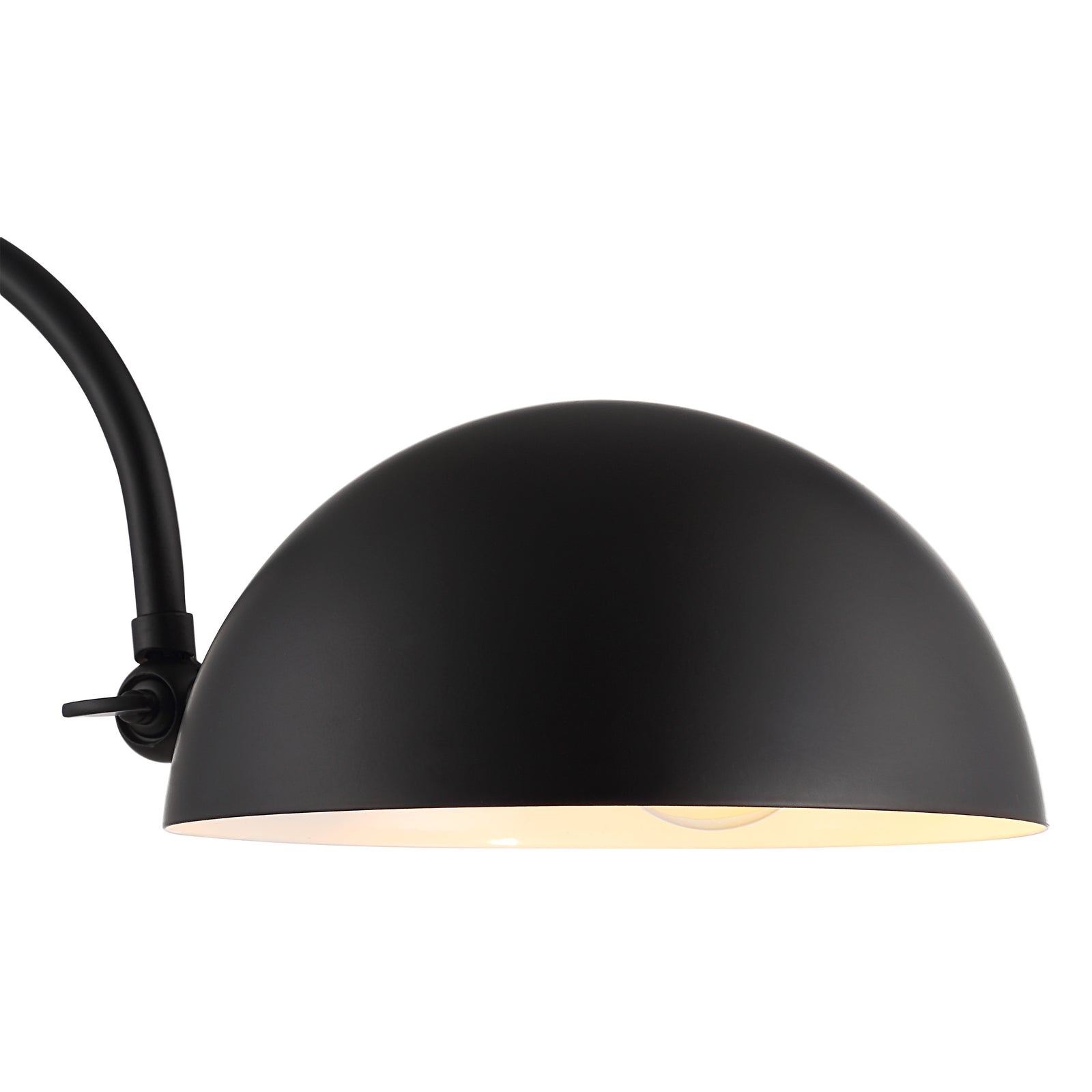 Sansia Table Lamp with a black metal dome shade and square marble base.