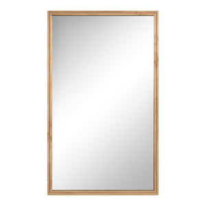 Canas mirror with a natural wood frame, featuring a large reflective surface.