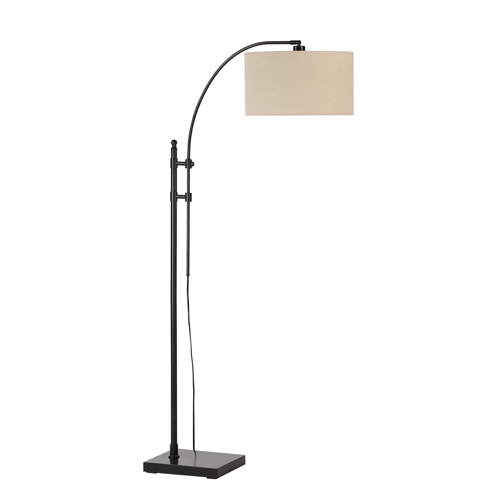 Crystal floor lamp by Renwil with a black metal base and beige fabric shade