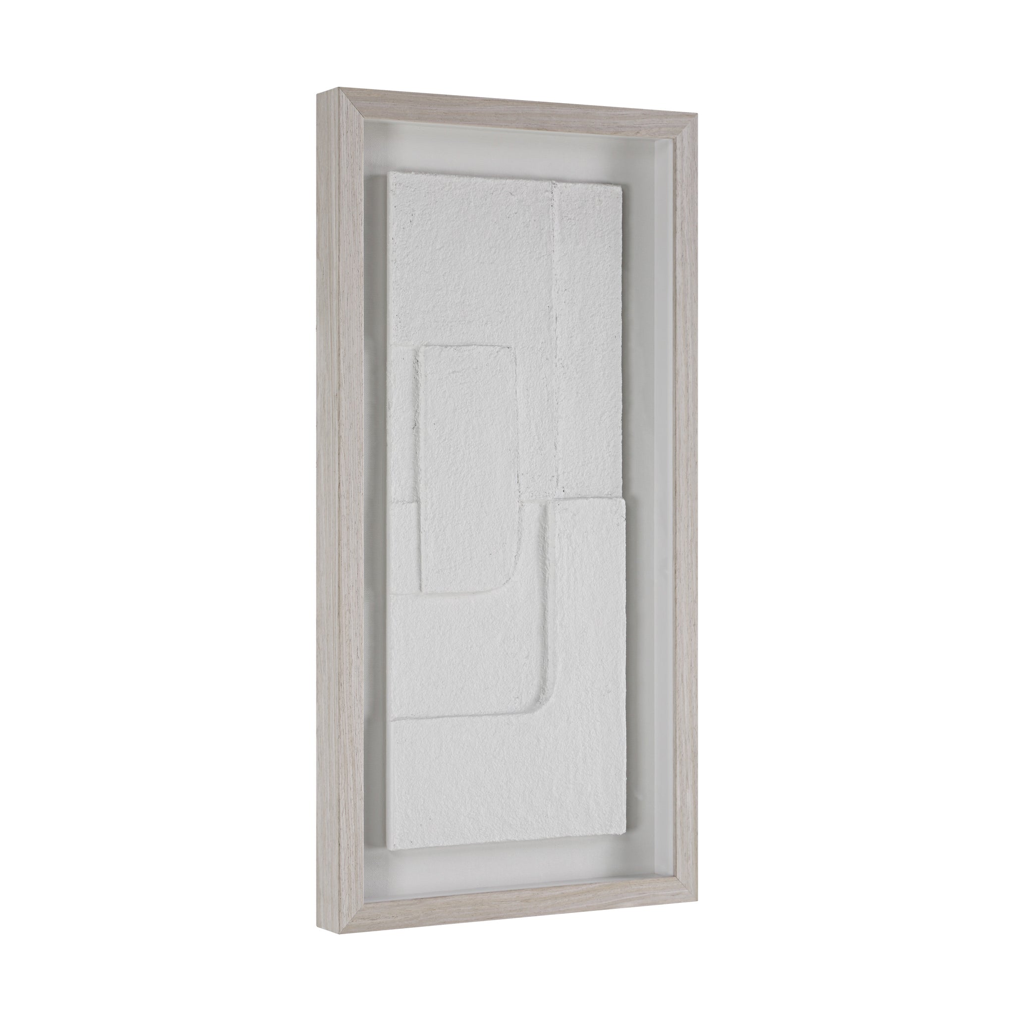 Arches wall art by Renwil featuring a textured white design in a light wood frame