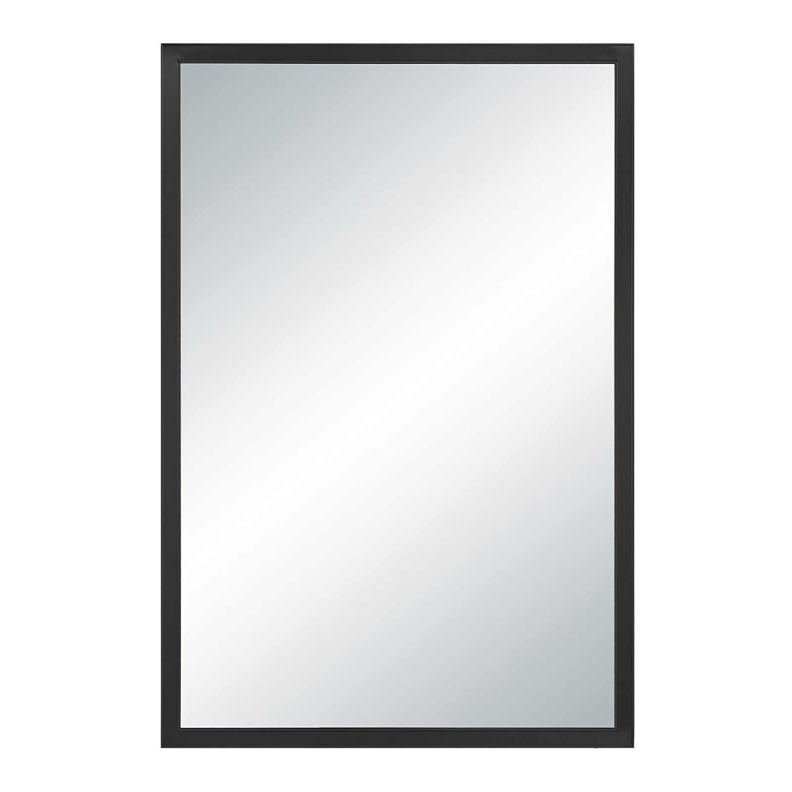 Elvas mirror with a sleek black frame and reflective surface, front view.