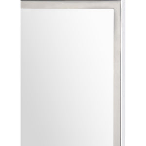 Carmelle Wall Mirror close-up of the silver frame edge, highlighting its clean lines and finish.