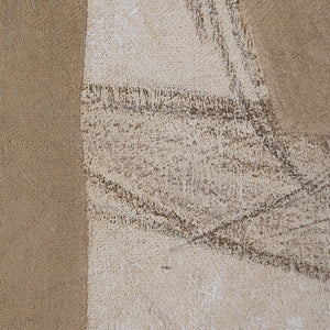 Alcea Canvas Art detail highlighting the abstract design with beige and white textures.