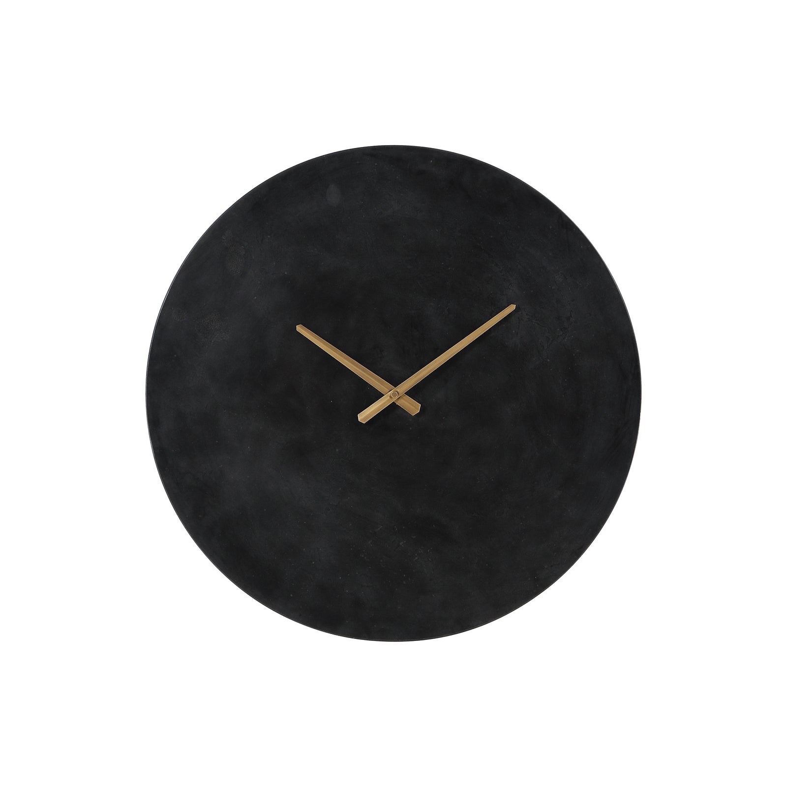 Darnay Wall Clock in black with gold hands, round shape, minimalist design.
