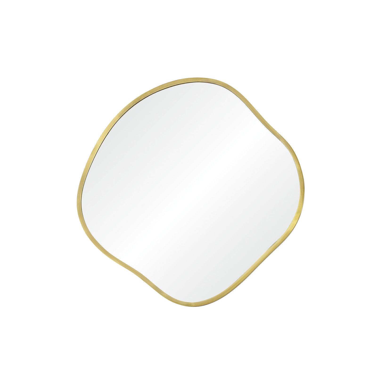 Nucleus Wall Mirror set with three organic-shaped mirrors featuring gold frames.