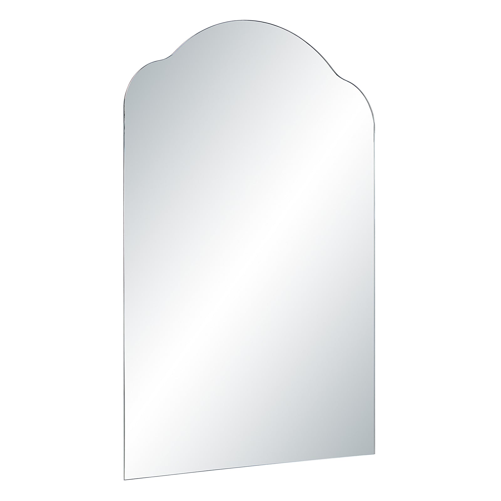 Erica mirror by Renwil with an arched top and smooth reflective surface.