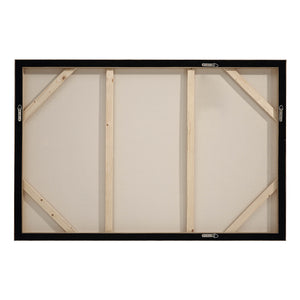 Back view of Kore Canvas Art, displaying wooden support structure and hanging hardware