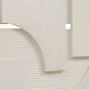 Close-up of Morpho wall art showcasing textured white patterns and shapes