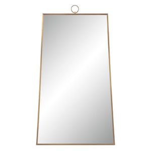 Ariadne Wall Mirror with a gold metal frame, featuring a loop for hanging, front view.