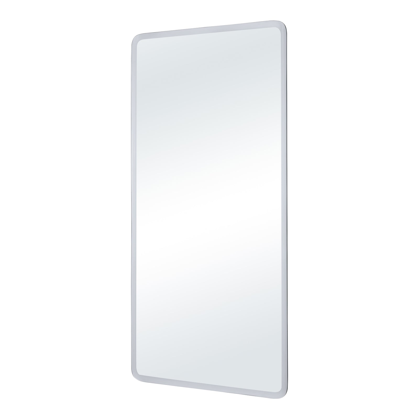 Danske mirror with a sleek white frame, featuring a clear reflective surface.