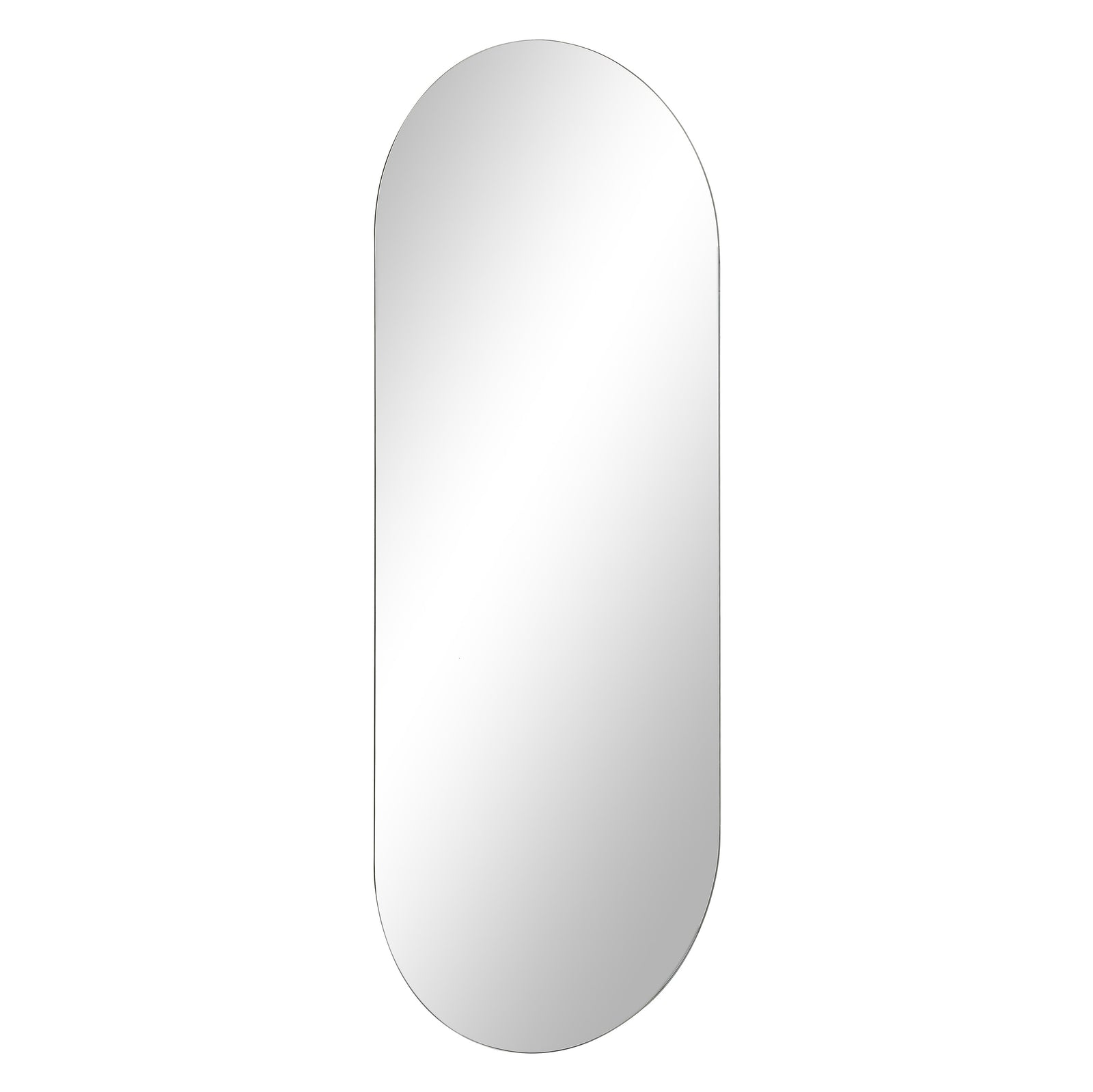 Kastelli mirror with an oval shape and smooth reflective surface.