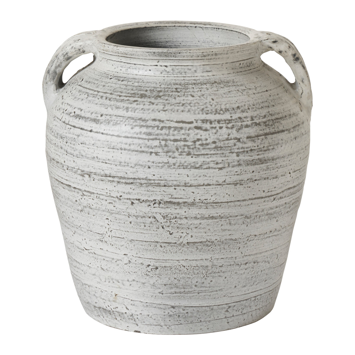 Blanco vase by Renwil in textured gray ceramic with two handles