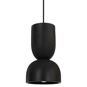 Caen chandelier in black with a modern silhouette and smooth finish.