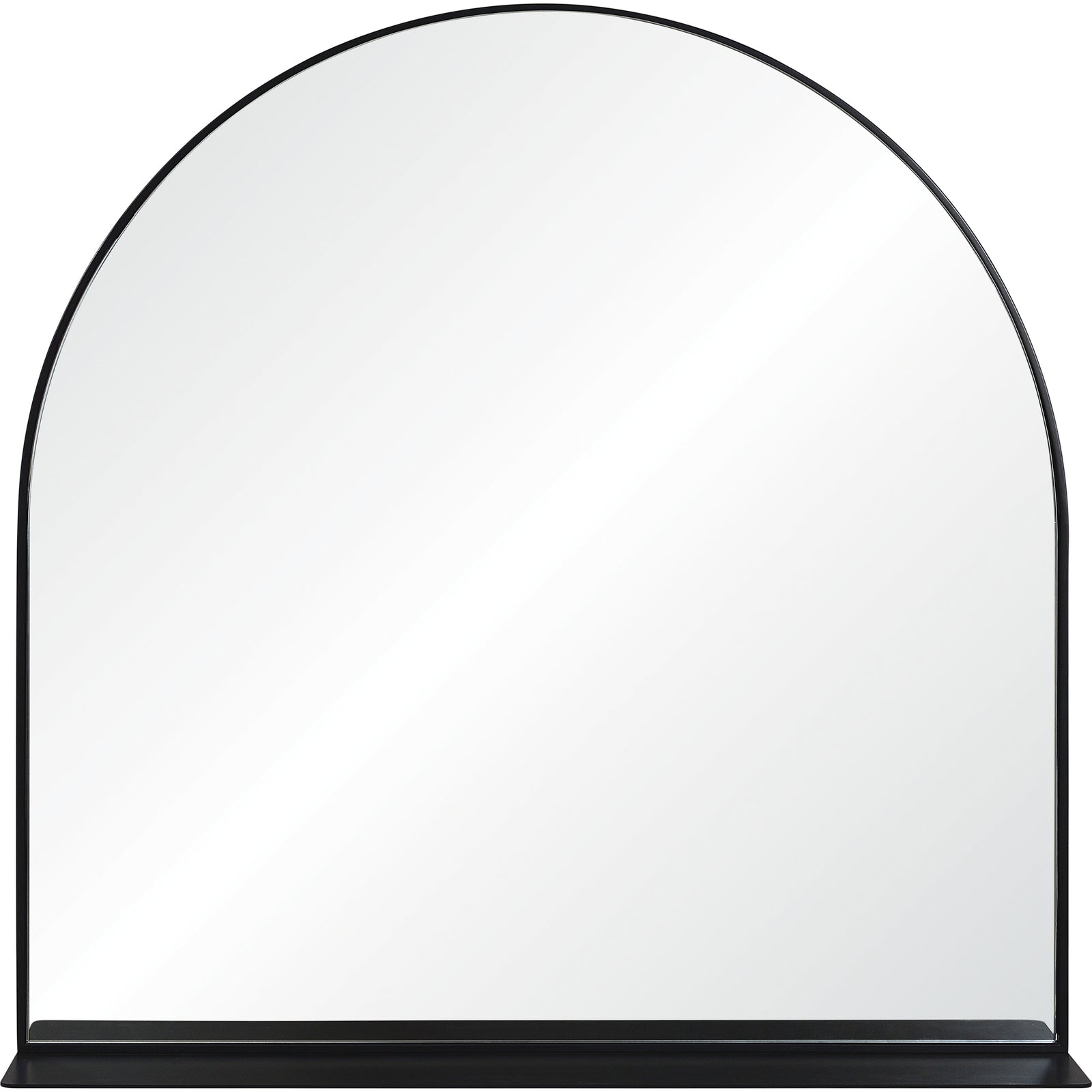 Wearstley Wall Mirror with an arched top and black frame, showcasing a clear reflective surface.