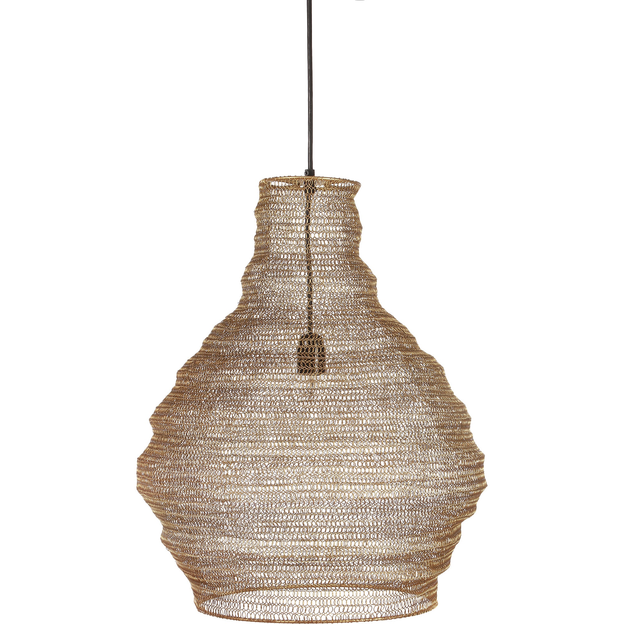 Gere Ceiling Fixture chandelier in woven natural fiber with a unique bulbous shape