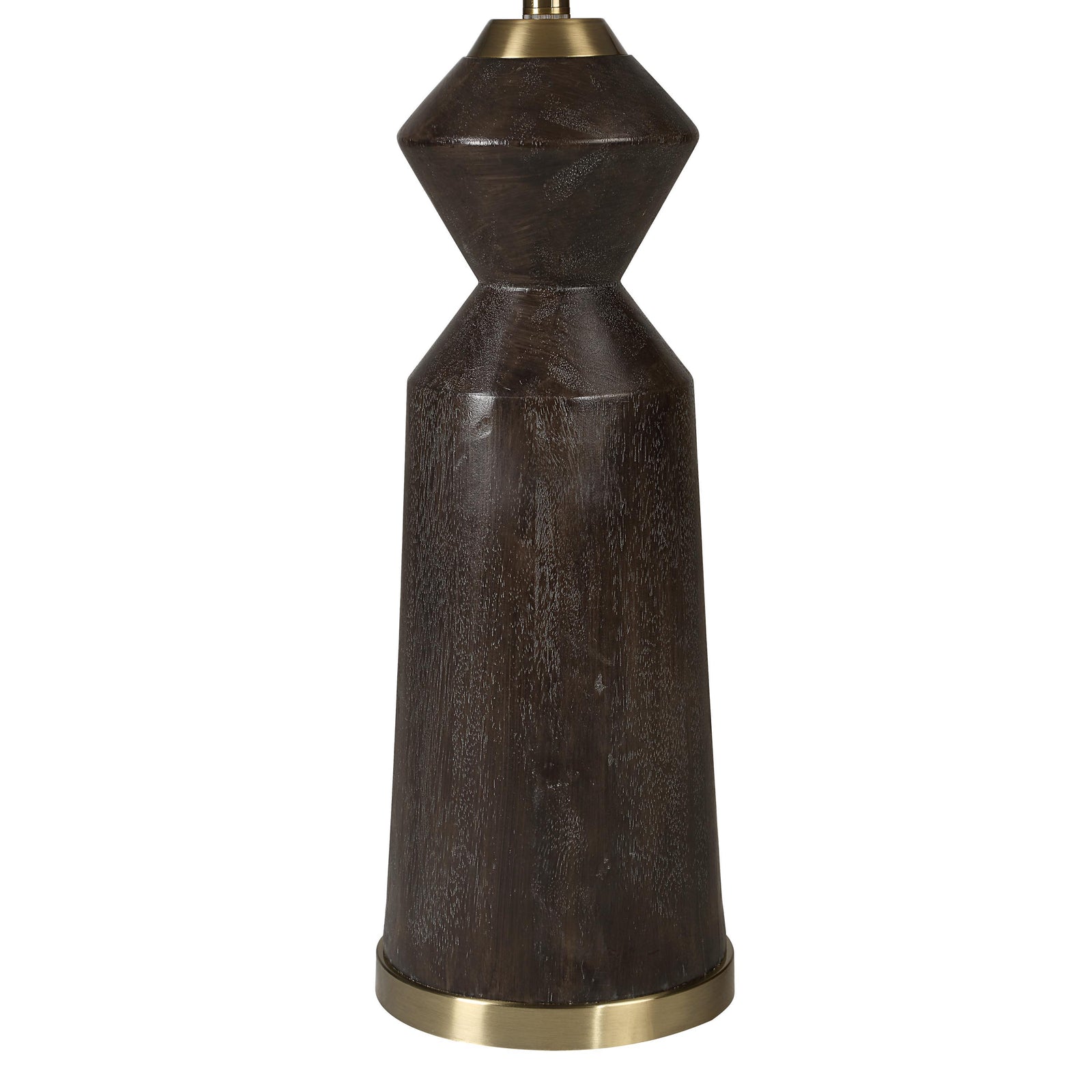 Pixel floor lamp with a white cylindrical shade and a dark wood base