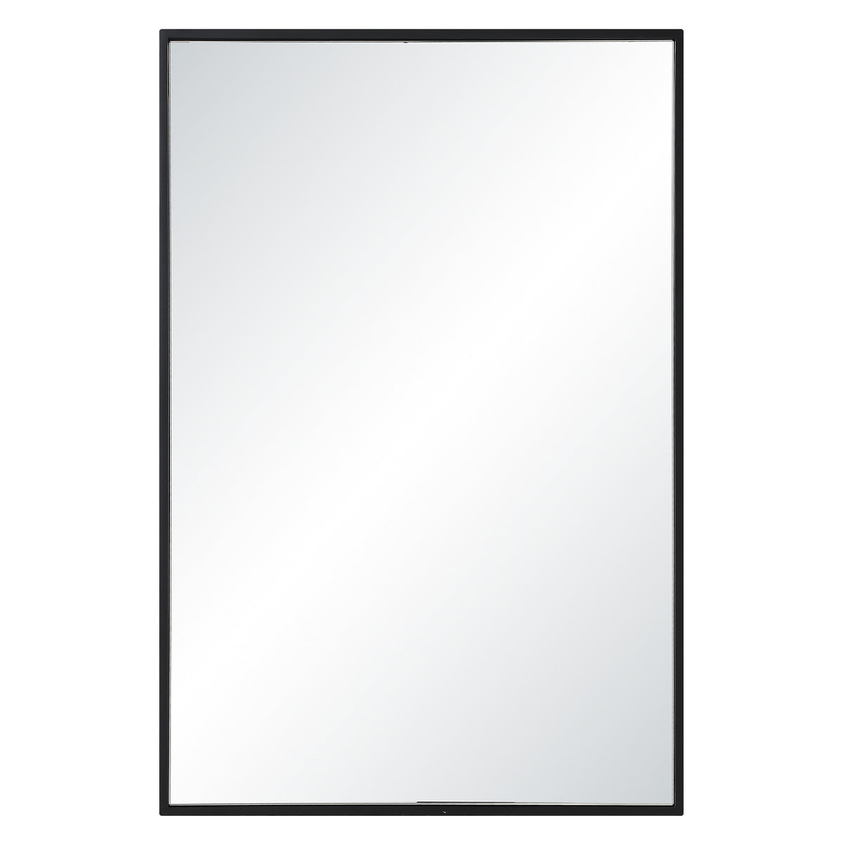 Agata mirror with a sleek black frame and a clear reflective surface, front view.