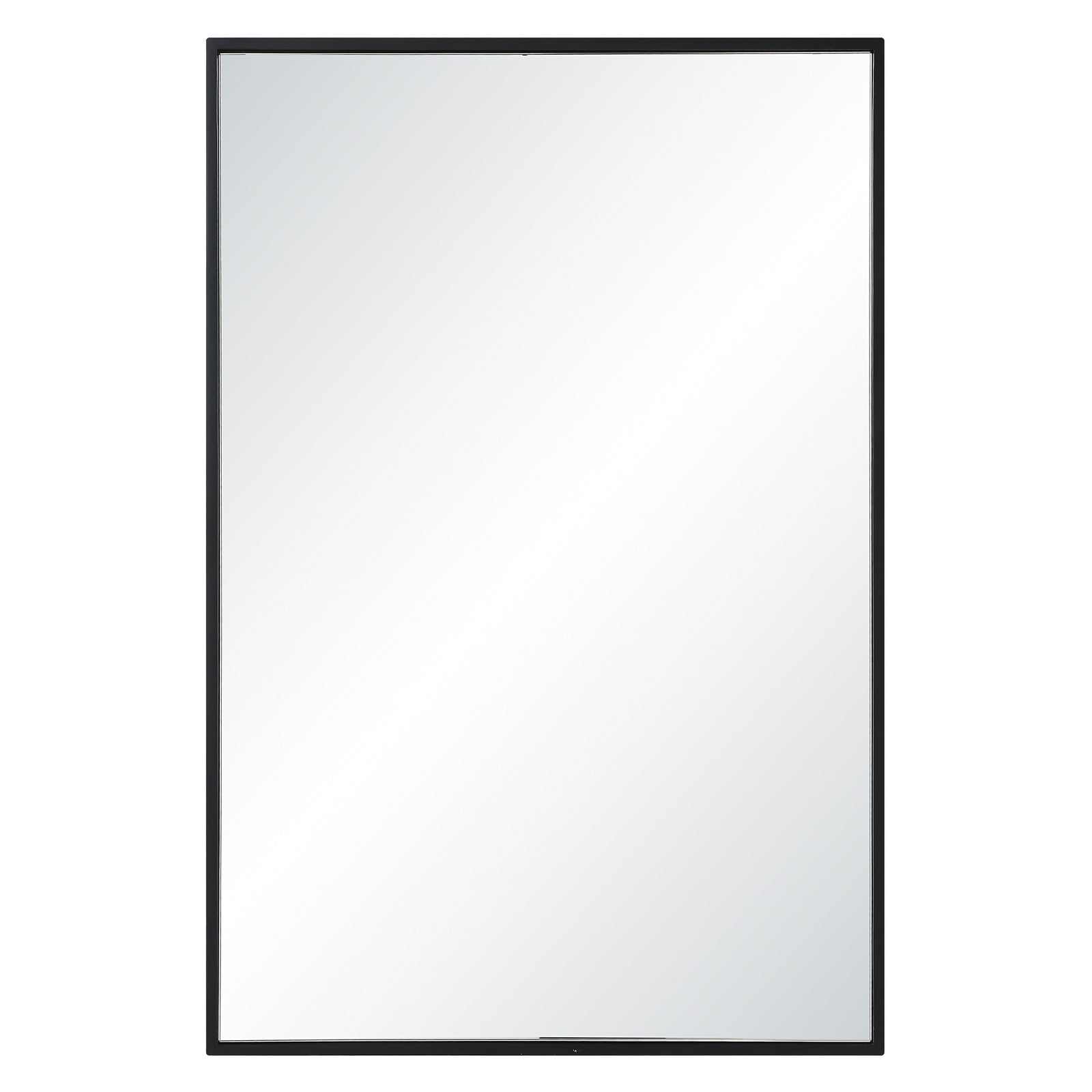 Agata mirror with a sleek black frame and a clear reflective surface, front view.