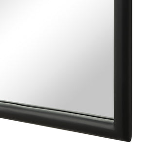Close-up of Trellis Mirror by Renwil, highlighting the black frame and reflective surface.