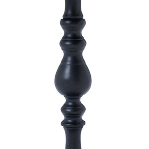 Detailed view of the black stem of Yates Side Table with decorative grooves