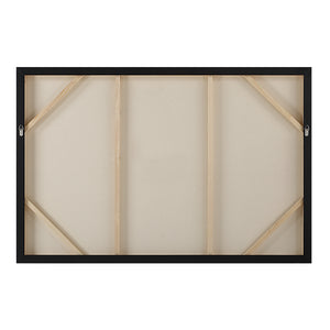 Back view of Suez canvas art showing wooden frame and support structure.