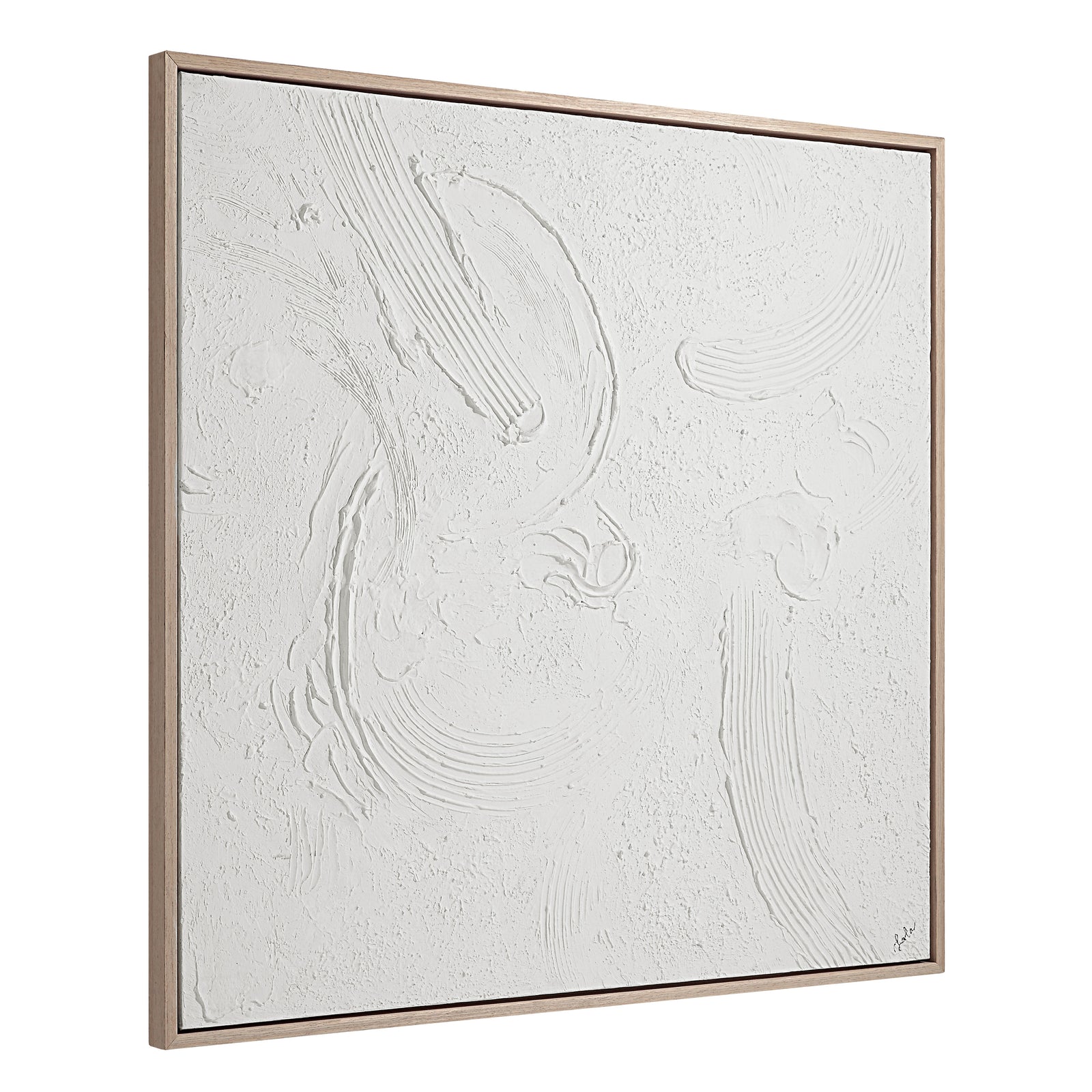 Luz canvas art by Renwil featuring textured white surface with abstract patterns.