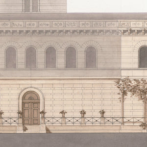 detail view of Italian Villa Facade II, C. 1838 luxury Artwork