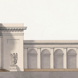 detail view of Italian Villa Facade IV, C. 1838 luxury Artwork