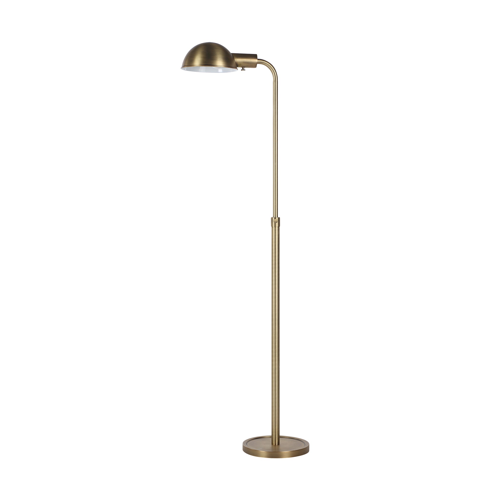 Cos floor lamp featuring a sleek design with a dome shade and brushed brass finish.
