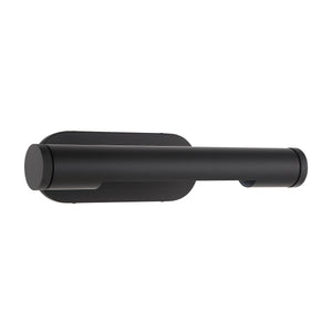 Oleandro Wall Sconce in black featuring a minimalistic cylindrical shape and a round base.