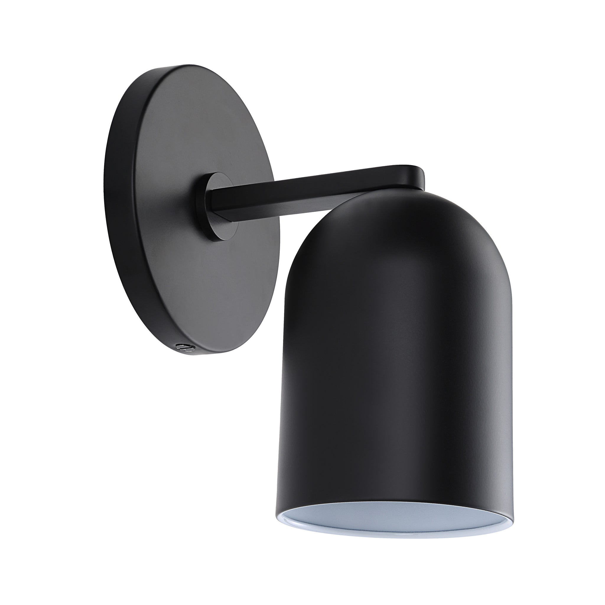 Valonia Wall Sconce in black featuring an arm and rounded shade