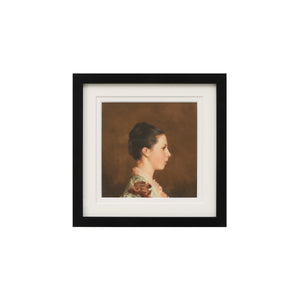 Madeleine canvas art featuring a profile portrait of a woman in a floral garment.