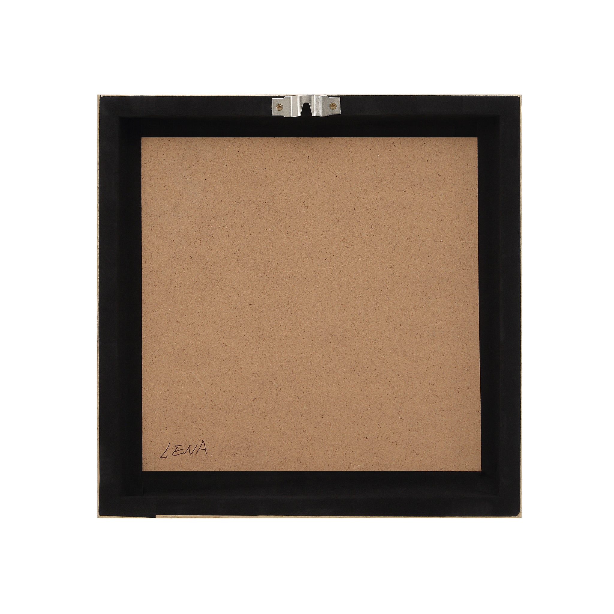 Back view of Vetro Canvas Art, showing the black frame and mounting hardware.