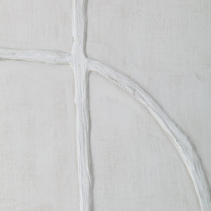 Close-up of Cellier artwork showing detailed white textured lines on a light background.