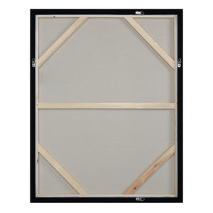 Back view of Cinta canvas art, showing the wooden frame and canvas support structure.