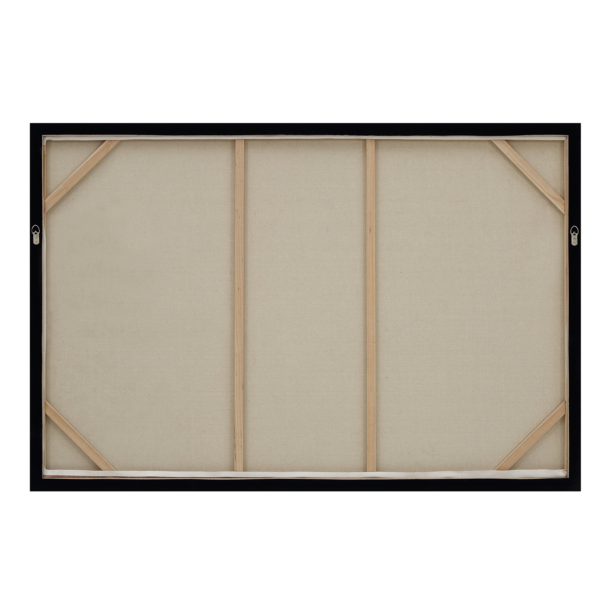 Back view of Onda canvas art, showing the frame and support structure