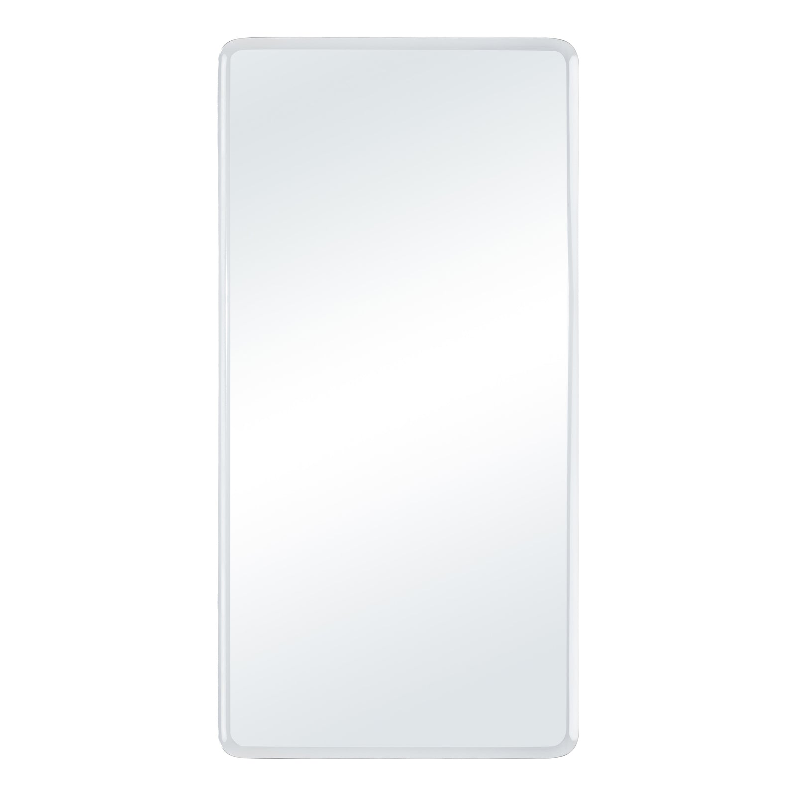 Danske mirror with a sleek white frame, featuring a clear reflective surface.