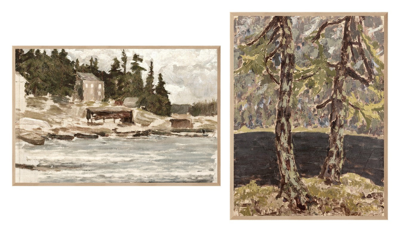 Lakeside Sketch & Larch Trees Pair Bundle - composite