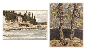 Lakeside Sketch & Larch Trees Pair Bundle - composite