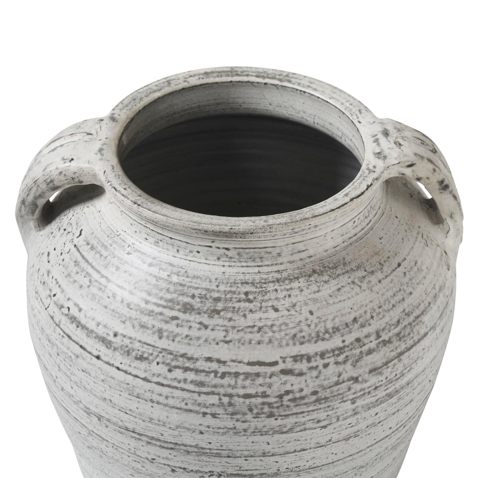 Blanco vase by Renwil in textured gray ceramic with two handles