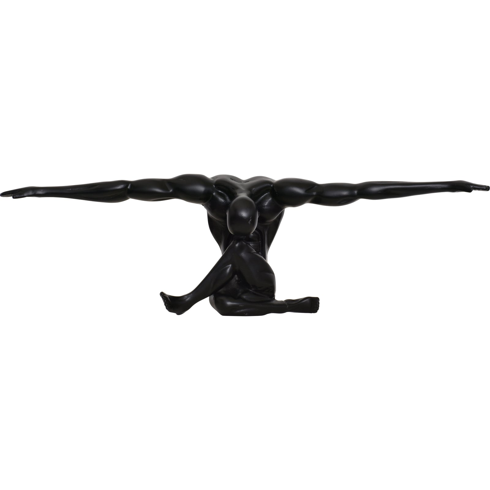 Mortal Statue by Renwil, black wall art depicting a muscular figure in a dynamic pose.