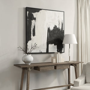 Nantes Canvas Art displayed in a living room above a wooden console table.