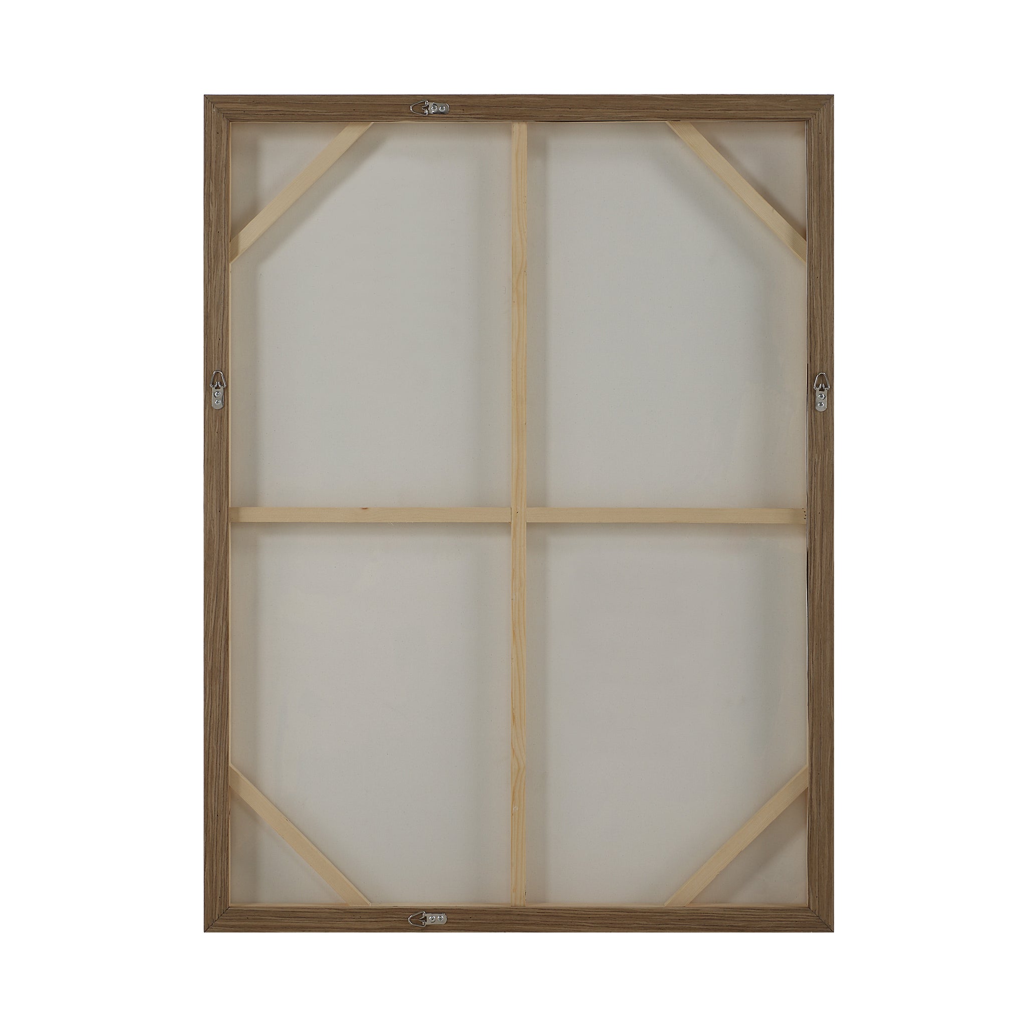 Back view of Valenca canvas art, showing wooden frame and support structure.
